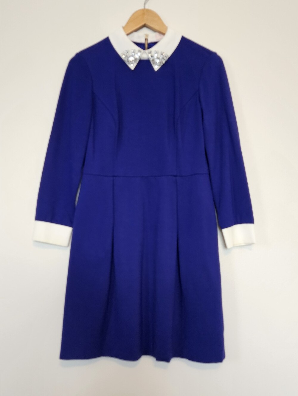 Ted Baker London Purple Embellished Peter Pan Collar Dress TB Size 3 = US Size 8